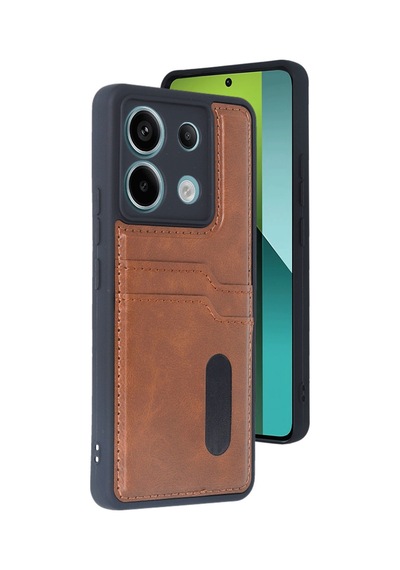 Xiaomi Redmi Note 13 Pro 5g Uyumlu Deri Kartvizitli Kartlıklı Premium Telefon Kılıfı Kapak Taba