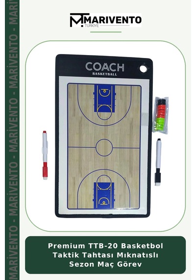 Premium Ttb-20 Basketbol Taktik Tahtası Mıknatıslı Sezon Maç Görev