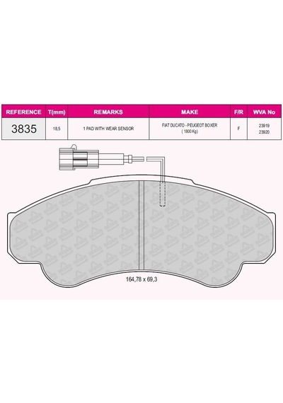 Grap On Fren Balatası Ducato Boxer Jumper 18q 16 Jant 02 06 AOD-GRAP 93835