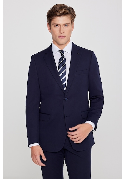 AC&Co / Altınyıldız Classics Erkek Lacı Slim Fit Dar Kesim Mono Yaka Beli Bağlamalı Kapak Cepli Esnek Takım Elbise Lacı