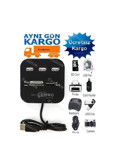 Usb Hub Çoklayici Kart Okuyucu 5043P Combo Ms Micro Sd Mmc Switch