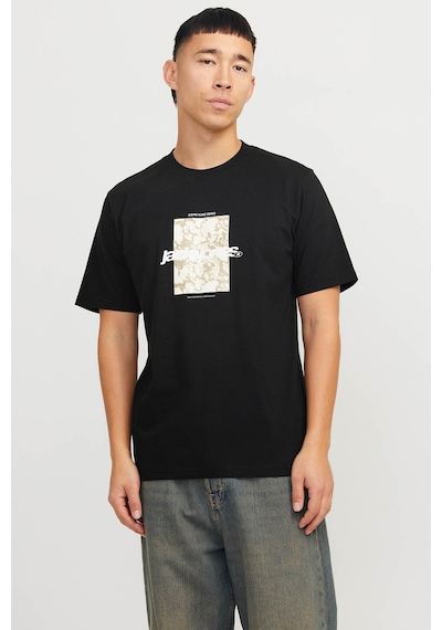 Jack & Jones Jcotarmac Camo Front Tee Siyah Erkek Kısa Kol T-shirt 000000000102276981 Siyah