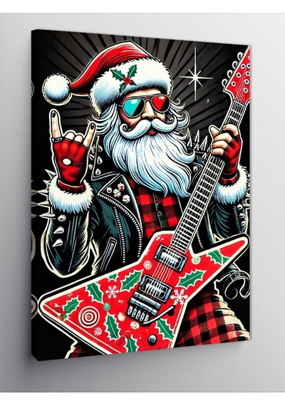 Kanvas Tablo Rock Yapan Noel Baba 50cmx70cm
