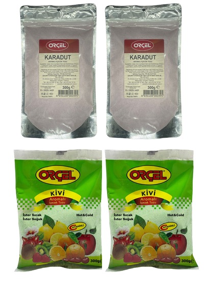 Orçel Kivi + Karadut Aromalı İçecek Tozu Oralet Çay 4 x 300 G