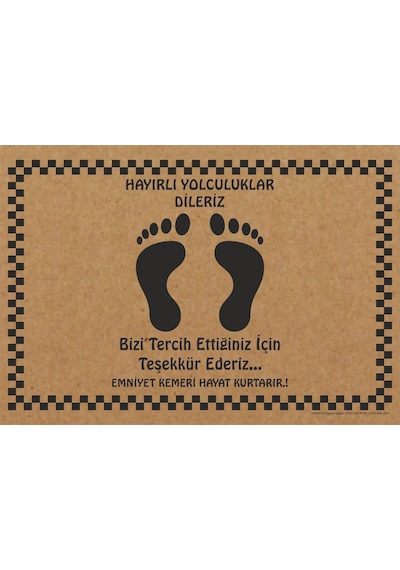 Cihan Oto Paspas Kağıdı 50x35 Yatay Ayaklı Baskılı Adet Seçenekli 50