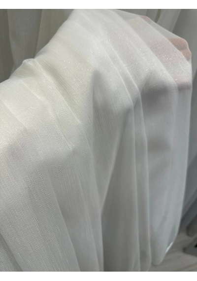 Nivemeshome Bambu Simli 1/3 Sık Pileli Beyaz Tül Perde Apm Çok Renkli
