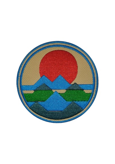Denizden Gün Doğumu Nakış Işleme Arma Patch 8x8 Cm
