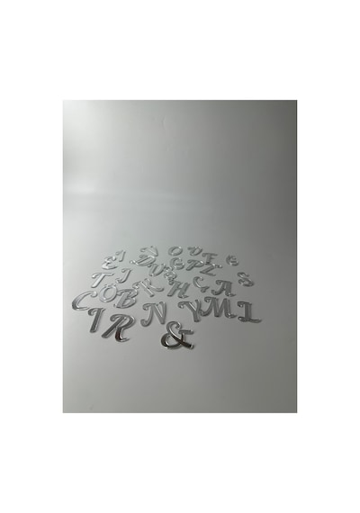 Pleksi Alfabe Harfler Tüm Alfabe Yapışkanlı Gümüş Renk 3 Cm Silver Tüm Yaşlar