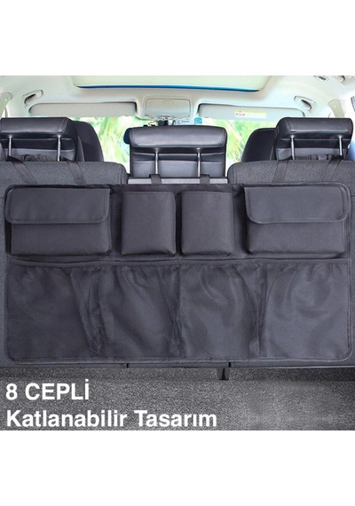 Araç Bagaj Düzenleme Organizer Araç Içi Oto Bagaj Eşya Düzenleme Çantası 8 Cepli 80x50