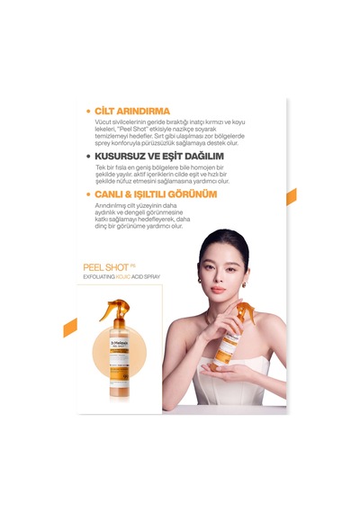 Kojik Asit İçerikli Vücut Peeling Spreyi Batık Ve Kararma Karşıtı Bakım 200ml