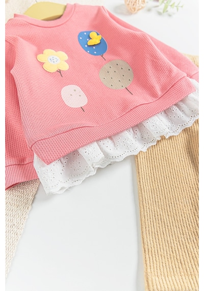 Baby Güpür Detaylı 2'li Kız Bebek Takım 001