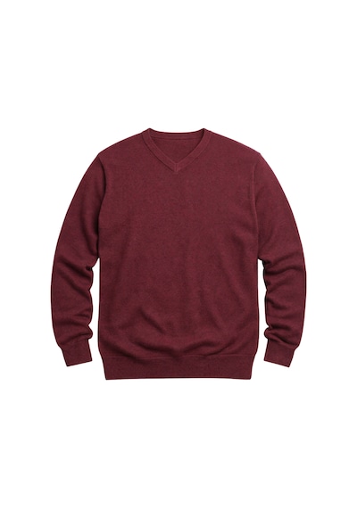 Battalmoda Erkek Büyük Beden Bordo V Yaka Triko Kazak 3xl-4xl-5xl-6xl