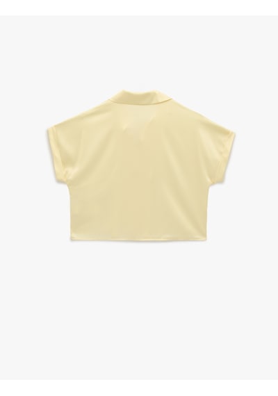Koton Kısa Kollu Kaçık Yaka Oversize Saten Gömlek Sarı 6sak60056pw Sarı