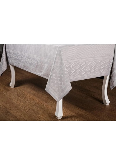 Ezgi Lüx Jakar Polycotton Kumaş Gri Masa Örtüsü 160x220 Cm - 1065 Çok Renkli