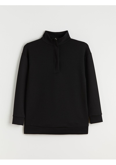 Lcw Everyday Siyah Dik Yaka Kadın Sweatshirt Tunik