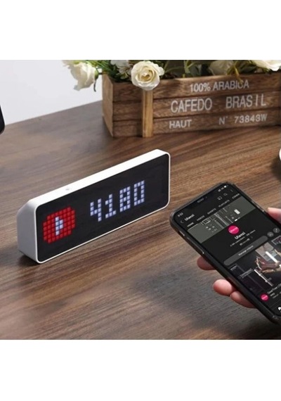 Ulanzi Tc001 Smart Pixel Saat Akıllı Led Masa Saati Beyaz