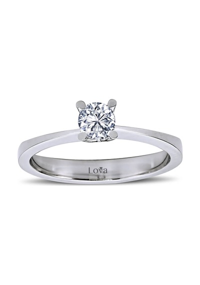 Lova F Renk 0,40 Karat Pırlanta Tektaş Yüzük - Hrd - 1030055