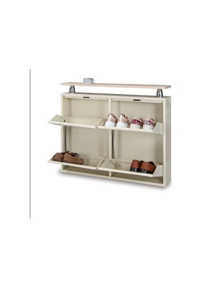 Kaser Metal Krem Ayakkabılık 2+2