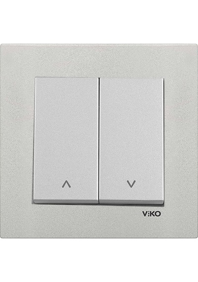 Viko Artline Novella Metalik Beyaz Jaluzi Kumanda Anahtarı Çerçeveli