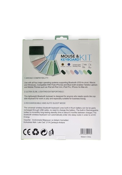 Key 01 Kablosuz Bluetooth Wireless Tümü Türkçe Karakterli İ Ü Ğ Harfleri Bulunur Klavye Mouse Seti Beyaz Diğer