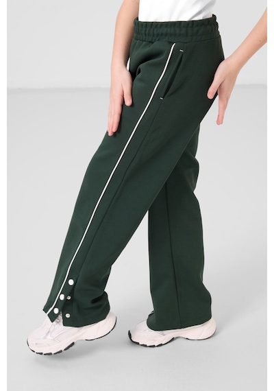 Tommylife Çam Yeşili Geniş Paça Çıt Çıt Detaylı Kız Çocuk Palazzo Pantolon - 75199 Yeşil