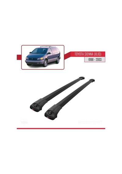 Toyota Sienna Xl10 1998-2003 Arası İle Uyumlu Ace-1 Ara Atkı Tavan Barı Siyah