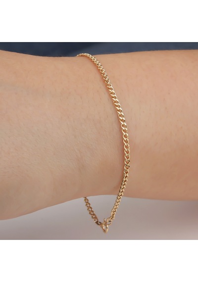 Glorria Altın 2,5 Mm Gurmet Zincir Bileklik Çok Renkli