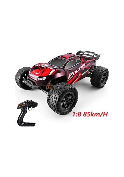 Elektrikli Rc 1:8 Ölçek Servo Motor Süspansiyonlu Arazi Aracı Spor Araç 85 Km Hız Rc Araç - Kırmızı