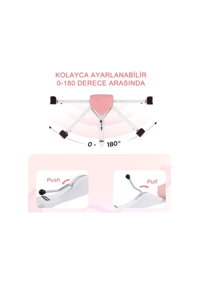 180 Bacak Açma Aleti Leg Stretcher 7 Kademeli Ayarlanabilir Egzersiz Aleti Pembe
