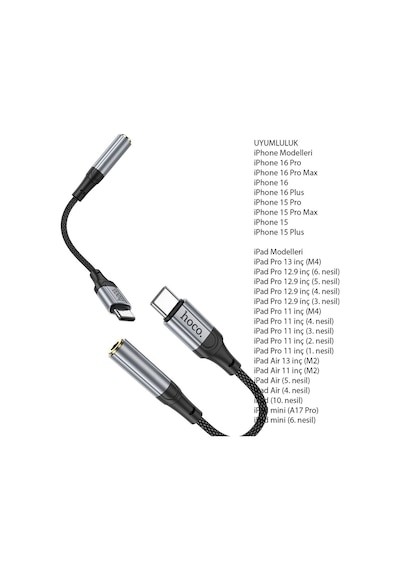 Apple Uyumlu iPhone  15 Plus-pro-pro Max Kulaklık Dönüştürücüsü Type-c Çevirici Aparat