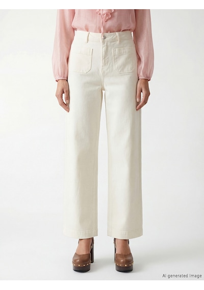 Lcw Everyday Beyaz Wideleg Kadın Jean Pantolon