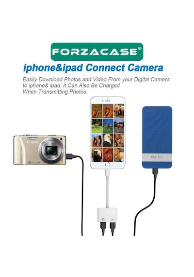 Forzacase Lightning To Usb 3 0 Apple iPhone Uyumlu iPad Bağlantı Şarj Ve Kamera Adaptörü Fc1095