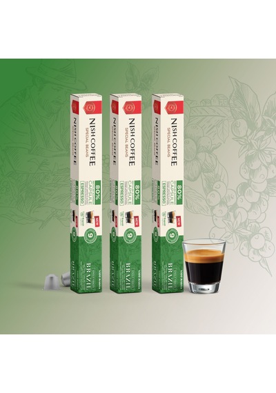Nish Coffee Single Orijin Kapsül Kahve Kahve Brasil Nespresso Uyumlu 3lü Set 30 Kapsül Kapsül Kahve
