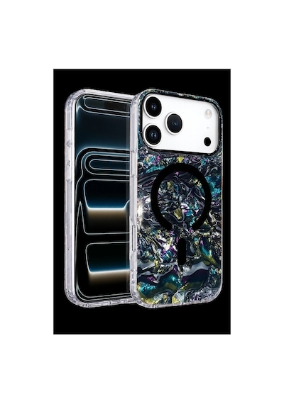 Onegif Apple iPhone Uyumlu 17 Pro Max Mila Dalgalı Magsafe Kapak - Lacivert Düz Renkli