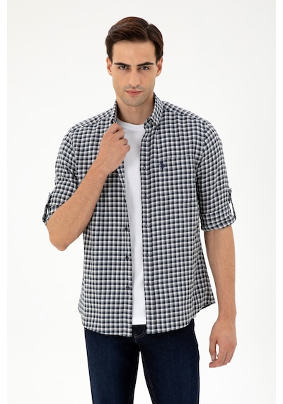 U.s. Polo Assn. Erkek Lacivert Gömlek Desenli 50296628-vr033 Lacivert