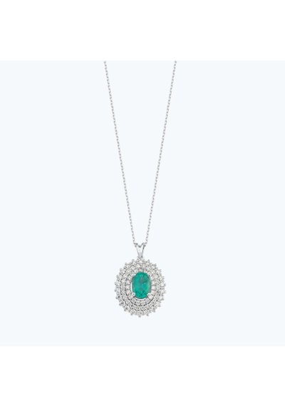 Altınbaş Pırlanta Zümrüt Oval Kolye Pehl015z14k-1