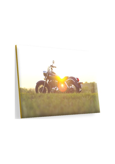 Cakasepetim Black Cruiser Motorsiklet Ve Gün Batımı Ahşap Mdf Tablo