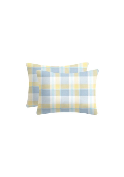 %100 Pamuklu Flanel Kumaşından Fermuarlı Yastık Kılıfı 50x70 2 Adet Sarı