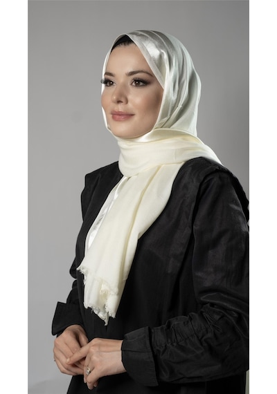 Hürrem Bone Krem Şerit Çizgili Şal Viskon Kumaş Bursa Dolama 202109 40 Krem