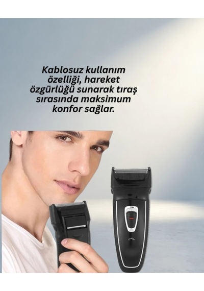 Folyo Başlıklı Kablosuz Tıraş Makinesi 1 Adet 1 - 2 Saat