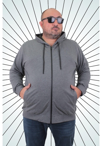Moc Grande Mocgrande Büyük Beden Basic Mevsimlik Fermuarlı Kapüşonlu Sweat 22751 Grı Melanj-Grı Melanj Gri Melanj Moc Grande Mocgrande Büyük Beden Basic Mevsimlik Fermuarlı Kapüşonlu Sweat 22751 Grı Melanj-Grı Melanj Gri Melanj