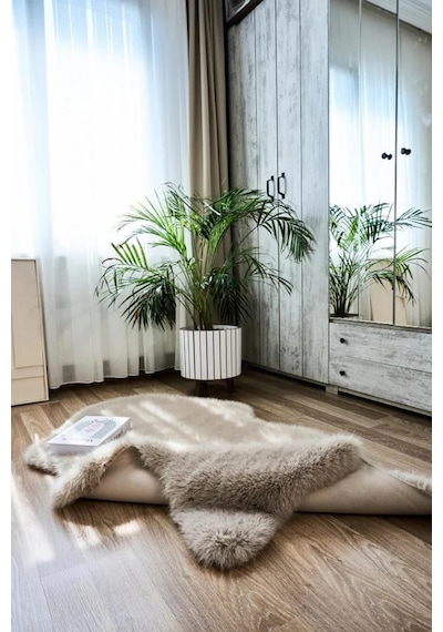 Apex Reiki Vizon Peluş Post Şekilli Halı Vizon
