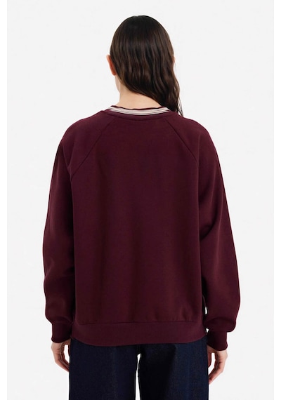 Defacto Oversıze Geniş Kalıp V Yaka Baskılı Kalın Kumaş Sweatshirt G9598ax26spbr171 Bordo-br171