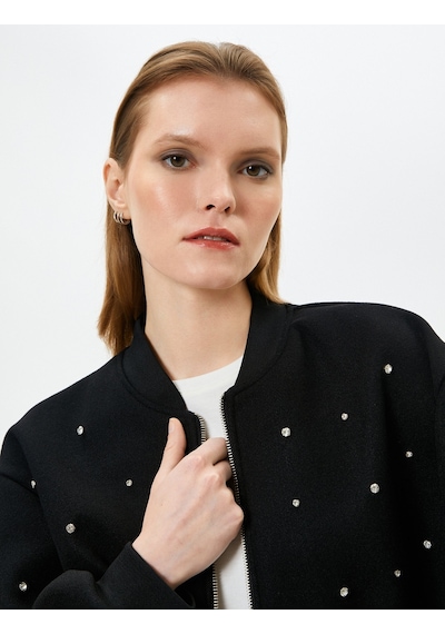 Koton Bomber Jacket Parlak Taş İşlemeli Fermuarlı Ribanalı Siyah 4sak20098ew 4SAK20098EW999 Siyah Koton Bomber Jacket Parlak Taş İşlemeli Fermuarlı Ribanalı Siyah 4sak20098ew 4SAK20098EW999 Siyah