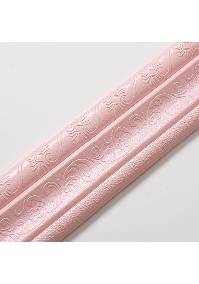3d Su Geçirmez Kendi Yapışkan Duvar Sınır Şeridi - Dekoratif Süpürgelik Çizgisi Döşeme Çıkartması Pink