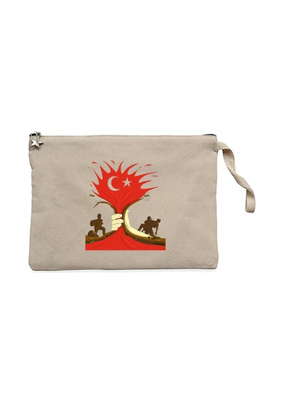 Şüheda Fışkıracak Toprağı Sıksan Şüheda Krem Clutch Astarlı Cüzdan / El Çantası