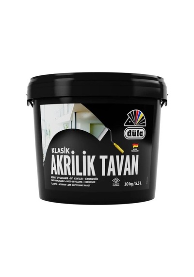 10 Kilogram Beyaz Akrilik Tavan Boyası 0.5 KG