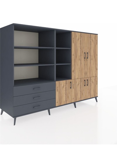 Kronos Dolap 11 Raflı 3 Çekmeceli 5 Kapaklı 220x59x163 Antrasit-ç Antrasit-çam/antrasit Kronos Dolap 11 Raflı 3 Çekmeceli 5 Kapaklı 220x59x163 Antrasit-ç Antrasit-çam/antrasit