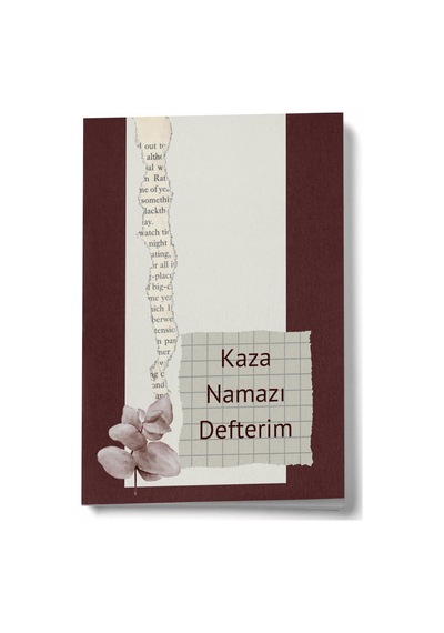 Kaza Namazı Defterim, İslami Namaz Takip Defteri, Çizgili Tasarım, Çiçek Desenli