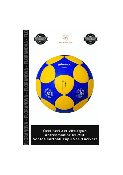 Özel Seri Aktivite Oyun Antrenmanlar K5-ybl Sentet.korfball Topu Sarı/lacivert